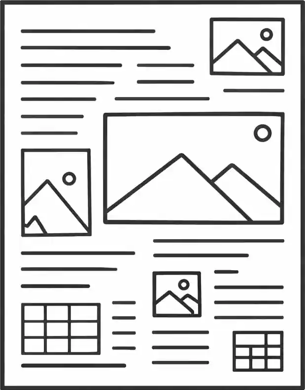 複雑な雑誌レイアウト